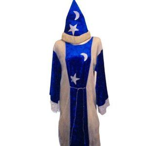 BLUE VELVET UNISEX ADULT WIZARD ROBE ONE SIZE